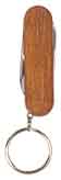 2 1/4" Wooden 3-Function Pocket Knife with Keychain