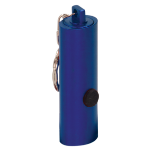 2 3/8" Blue 3-LED Laserable Flashlight with Keychain