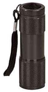 3 3/8" Black 9-LED Laserable Flashlight with Strap