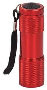 3 3/8" Red 9-LED Laserable Flashlight with Strap