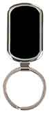 1 1/8" x 1 7/8" Black Laserable Rectangle Keychain