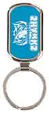 1 1/8" x 1 7/8" Blue Laserable Rectangle Keychain
