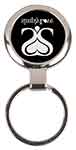 2 1/2" Black Laserable Round Keychain