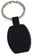 1 5/8" Black Laserable Rectangle Keychain