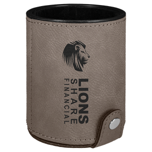 Gray Laserable Leatherette Dice Cup with 5 Dice