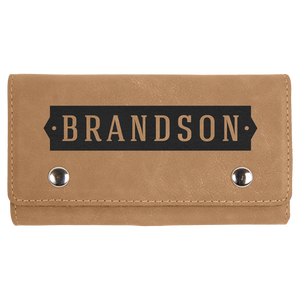 Light Brown Laserable Leatherette Card & Dice Set