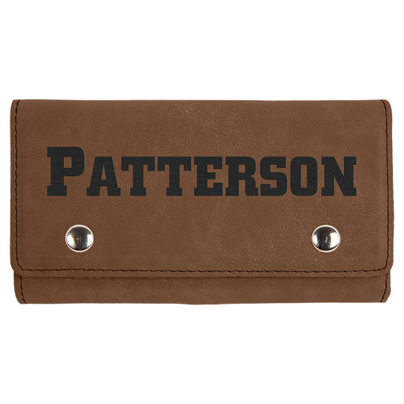 Dark Brown Laserable Leatherette Card & Dice Set