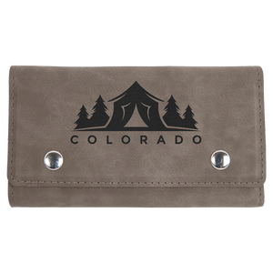 Gray Laserable Leatherette Card & Dice Set