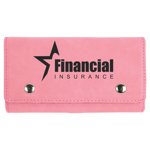 Pink Laserable Leatherette Card & Dice Set