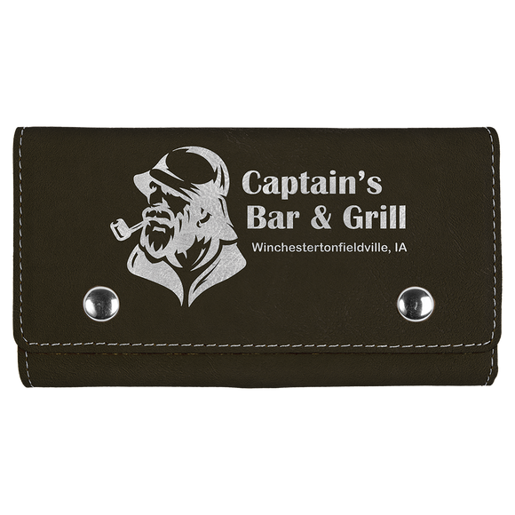 Black/Silver Laserable Leatherette Card & Dice Set