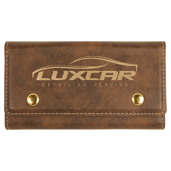 Rustic/Gold Laserable Leatherette Card & Dice Set