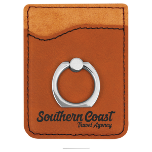 Rawhide Laserable Leatherette Phone Wallet with Silver Ring