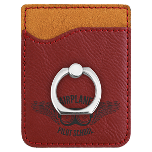 Rose Laserable Leatherette Phone Wallet with Silver Ring