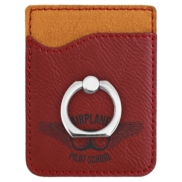 Rose Laserable Leatherette Phone Wallet with Silver Ring