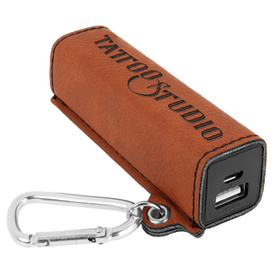 Rawhide Laserable Leatherette 2200 mAh Power Bank with USB Cord