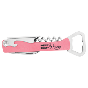 Pink Laserable Leatherette Bottle Opener