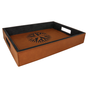 16" x 12" Rawhide Laserable Leatherette Serving Tray