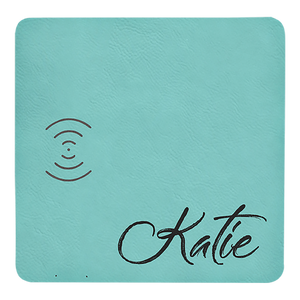 8" x 8" Teal Laserable Leatherette Phone Charging Mat