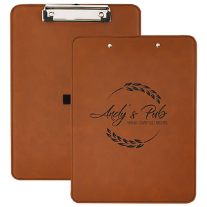 9" x 12 1/2" Rawhide Laserable Leatherette Clip Board