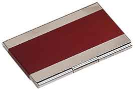 3 3/4" x 2 1/2" Red Laserable Business Card Holder