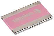 3 3/4" x 2 1/2" Pink Laserable Business Card Holder