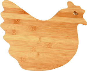 13 1/2" x 10 7/8" Bamboo Hen Shaped Cutting Board