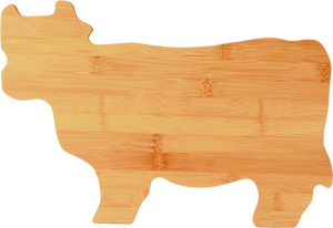 14 3/4" x 9 3/4" Bamboo Cow Shaped Cutting Board