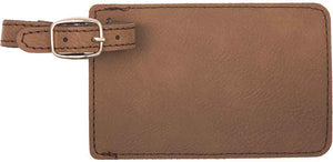 4 1/4" x 2 3/4" Dark Brown Laserable Leatherette Luggage Tag