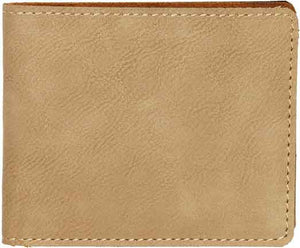 3" x 4" Dark Brown Laserable Leatherette Trifold Wallet