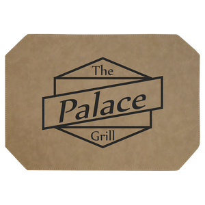 12" x 17" Light Brown Laserable Leatherette Placemat