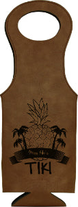 Dark Brown Laserable Leatherette Wine Bag