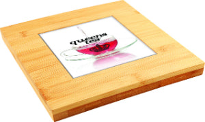 7 1/4" x 7 1/4" Bamboo Trivet with Recessed Area for 4 1/4" Tiles