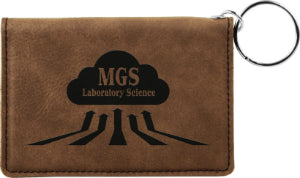 4 1/4" x 3" Dark Brown Laserable Leatherette Keychain ID Holder