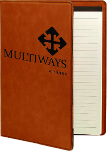 9 1/2" x 12" Rawhide Laserable Leatherette Portfolio with Notepad
