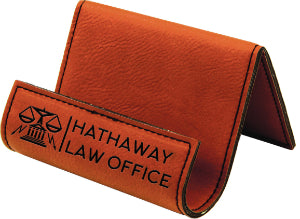 3 1/2" x 2 1/2" Rawhide Laserable Leatherette Holder Easel