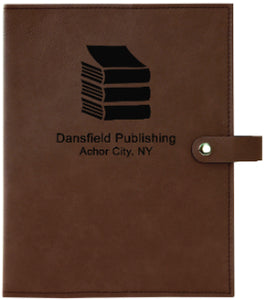 6 1/2" x 8 3/4" Dark Brown Leatherette Book/Bible Cover with Snap Closure