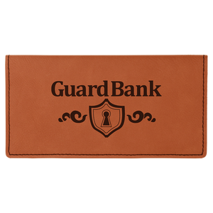 6 3/4" x 3 1/2" Rawhide Laserable Leatherette Checkbook Cover