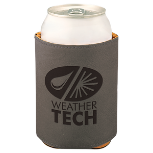 3 3/4" Gray Laserable Leatherette Beverage Holder