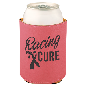 3 3/4" Pink Laserable Leatherette Beverage Holder
