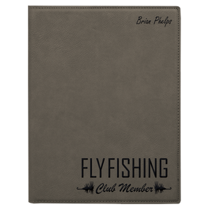 7" x 9" Gray Laserable Leatherette Small Portfolio with Notepad