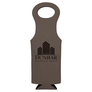 Gray Laserable Leatherette Wine Bag