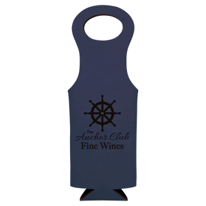Blue Laserable Leatherette Wine Bag