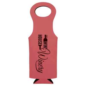 Pink Laserable Leatherette Wine Bag