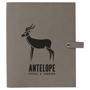 8 3/4" x 11" Gray Leatherette Book/Bible Cover with Snap Closure