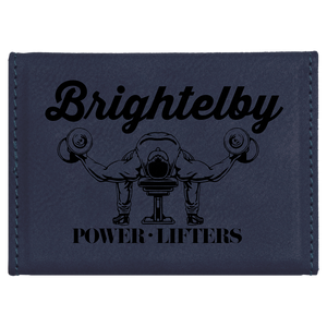 3 3/4" x 2 3/4" Blue Laserable Leatherette Hard Business Card Holder
