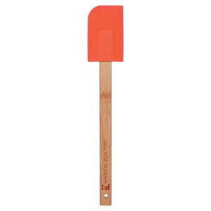 11 3/4" Red Silicone Baster Brush with Bamboo Handle