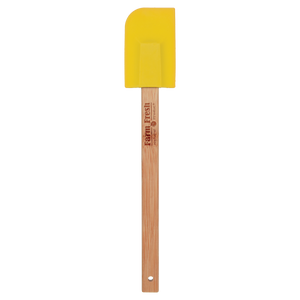 11 3/4" Yellow Silicone Baster Brush with Bamboo Handle
