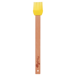 11 3/4" Yellow Silicone Spatula with Bamboo Handle