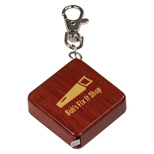 1 3/4" x 1 3/4" Rosewood Finish Square 3-Foot Tape Measure with Keychain