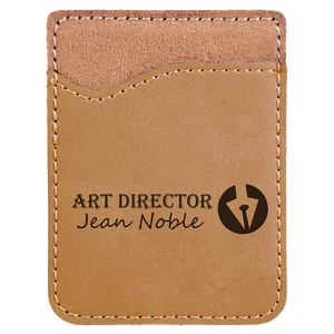 Light Brown Laserable Leatherette Phone Wallet